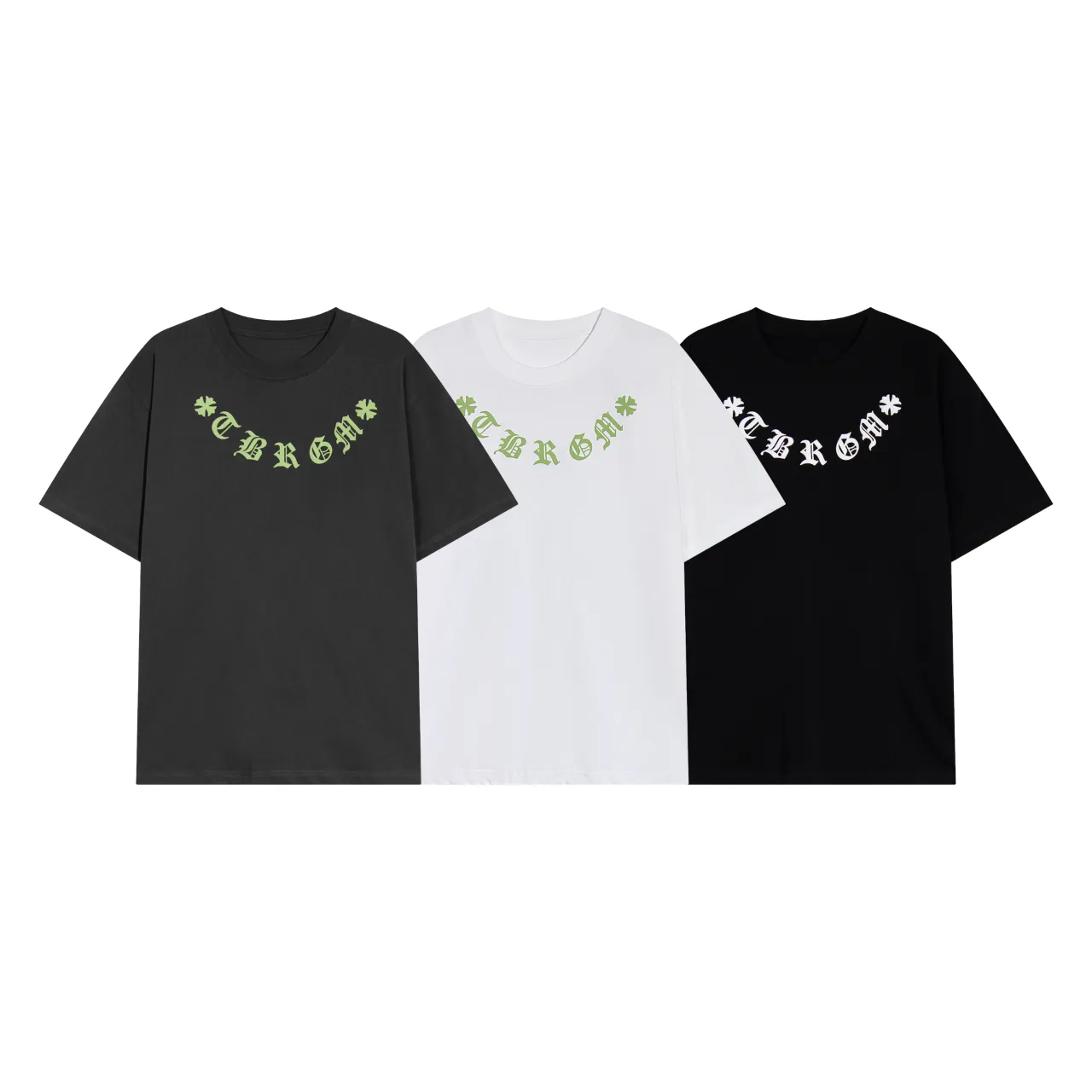 P150 Chrome Hearts Chrome Hearts Sanskrit Letter Foam Printed Short Sleeves Size: SMLXL Color: Black White Gray